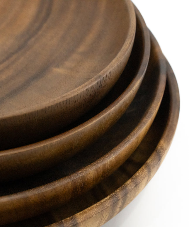BWL Large Acacia Wood Deep Plate - BamWoodLife
